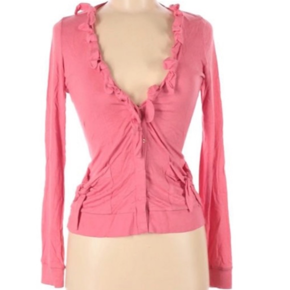 Leifsdottir XS Pink Bow sweater cardigan Packets XS